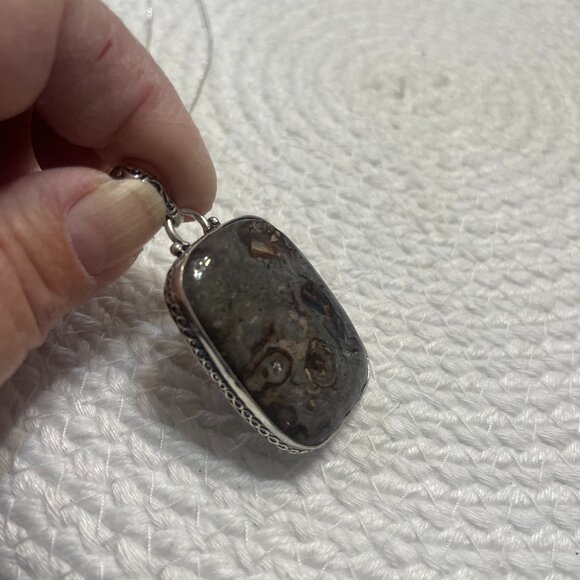Natural BRONZITE Handmade Sterling 925 Pendant/Chain #390D - Picture 1 of 3